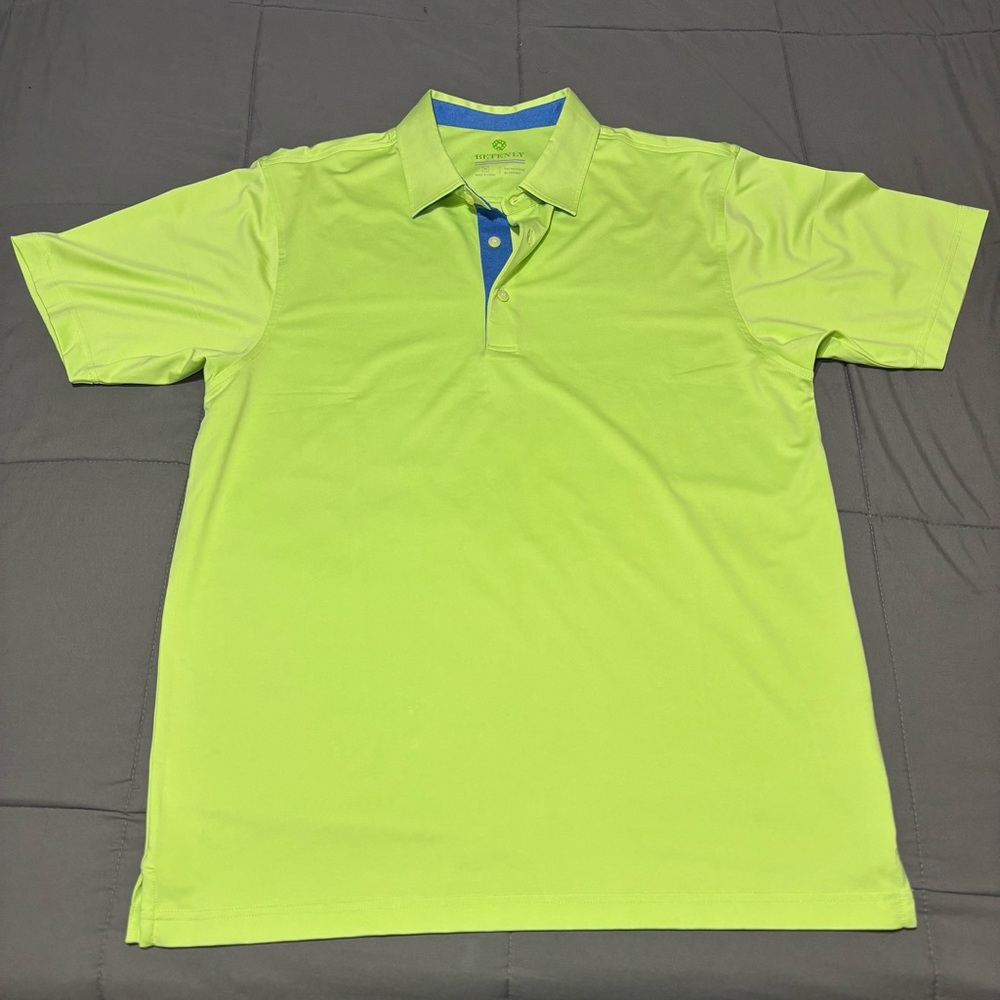 Betenly Helix Electric golf neon green polo shirt men’s‎ size M